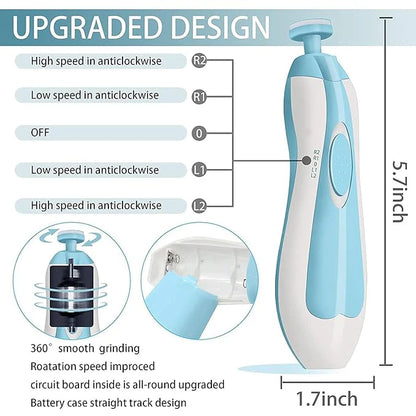 Baby Electric Nail Trimmer With 6 Attachments - Martician