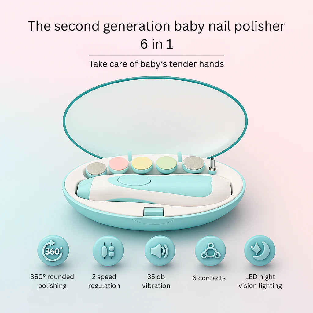 Baby Electric Nail Trimmer With 6 Attachments - Martician