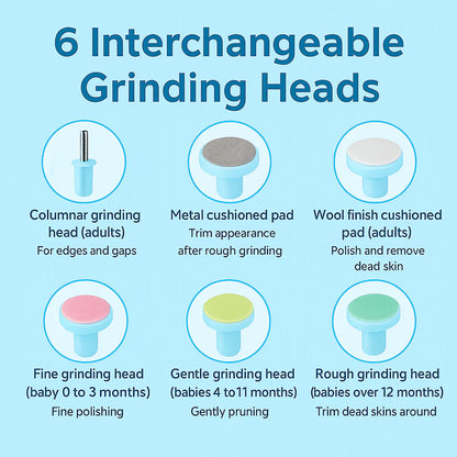 Baby Electric Nail Trimmer With 6 Attachments - Martician